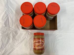 lot 196 image: 6x 2lb 8oz Jars Peanut Delight Creamy Peanut Butter