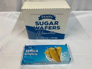 lot 212 image: 12x 8oz Pampa Sugar Wafers-Vanilla Best by 11262023