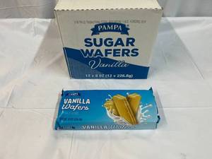 lot 213 image: 12x 8oz Pampa Sugar Wafers-Vanilla Best by 11262023