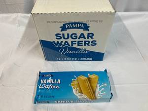 lot 214 image: 12x 8oz Pampa Sugar Wafers-Vanilla Best by 11262023