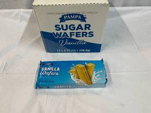 lot 215 image: 12x 8oz Pampa Sugar Wafers-Vanilla Best by 11262023