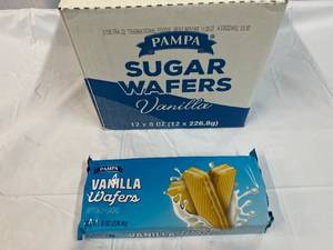 lot 216 image: 12x 8oz Pampa Sugar Wafers-Vanilla Best by 11262023