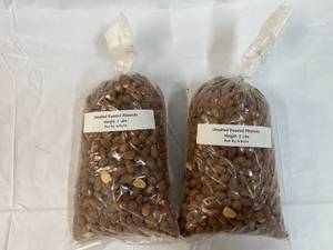 lot 217 image: 2x 2lb Bags Whole Raw Almonds Best by 04302024