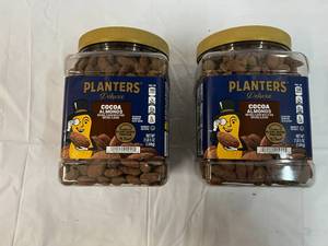 lot 223 image: 2x 2lb 5oz Planters Cocoa Almonds