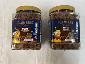 lot 224 image: 2x 2lb 5oz Planters Cocoa Almonds