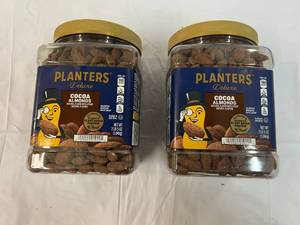 lot 225 image: 2x 2lb 5oz Planters Cocoa Almonds
