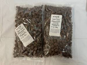 lot 234 image: 2x 2lb Bags Sea Salt Chocolate Covered Peanuts Best by 05022024
