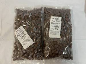 lot 236 image: 2x 2lb Bags Sea Salt Chocolate Covered Peanuts Best by 05022024