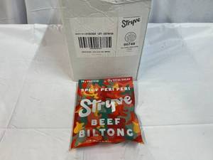 lot 256 image: 12x 2.25oz bags Stryve Air Dried Beef-Spicy Peri Peri