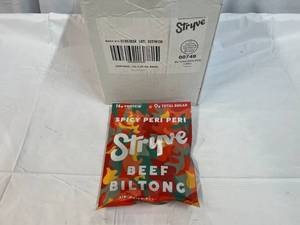 lot 258 image: 12x 2.25oz bags Stryve Air Dried Beef-Spicy Peri Peri