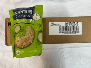 lot 276 image: 12x 5oz bags Planter Dill Pickle Cashews Best by 09122023