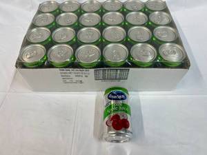 lot 278 image: 24x 7.5oz Cans Ocean Spray 100% Apple Juice Best by 09032023