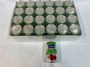 lot 280 image: 24x 7.5oz Cans Ocean Spray 100% Apple Juice Best by 09032023