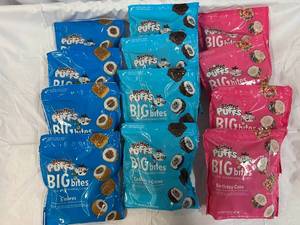 lot 293 image: 4 each Stuffed Puffs Smores, Cookies & Cream & Birthday Cake