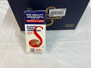 lot 317 image: 12x 32oz cartons Swanson Beef Stock  112023