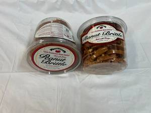 lot 330 image: 2x 38oz Tubs Olde-Fashoned Hand Dipped Peanut Brittle