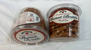 lot 334 image: 2x 38oz Tubs Olde-Fashoned Hand Dipped Peanut Brittle