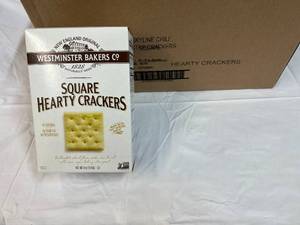 lot 341 image: 12x 6oz Boxes Square Hearty Crackers