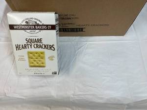 lot 344 image: 12x 6oz Boxes Square Hearty Crackers