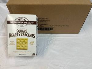 lot 345 image: 12x 6oz Boxes Square Hearty Crackers
