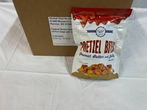 lot 348 image: 10x 7oz Bags Peanut Butter & Jelly Pretzel Bites Best by 04162023