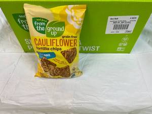 lot 361 image: 12x 4.5oz Bags Sea Salt Cauliflower Tortilla Chips