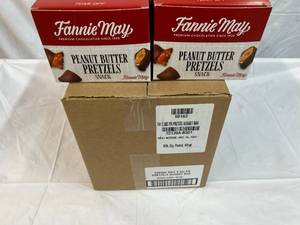 lot 367 image: 2x 6-2.3oz bags Fannie May Chocolate Covered  Peanut Butter Filled Pretzel Bites Best by 12152022