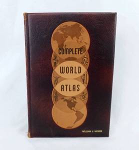 1959 Hammonds Complete World Atlas Leather Bound Book
