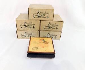 Lot of 5 Norman Rockwells Love in Tender Bloom Music Box