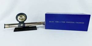 Vintage Time and Temperature Desk Calendar in Salesman Sample Box