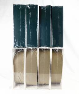 Lot of 4 Sealed 3.5 Inch Green Ring Binders in Ecru Slipcase