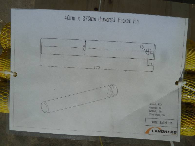 Landherd Excavator Bucket Pins 40mm x 270mm