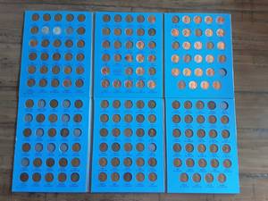 lot 40 image: Lincoln Set Coin Album 1909-1958 (Nearly Full Set)