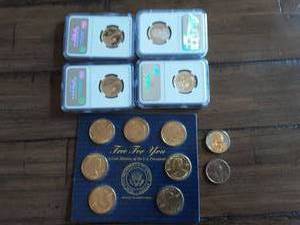 lot 52 image: 13-Presidential Dollars & Graded Sacagawea Dollars