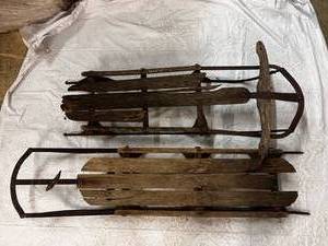 lot 78 image: 2 Vintage Sleds