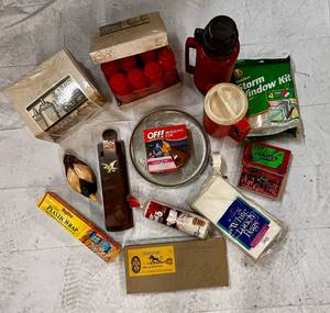 lot 92 image: Vintage Unicorn Darts,Box of KetchupMustard Bottles, Pitcher, Thermos & More