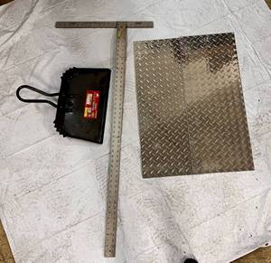 lot 94 image: 2 Sheets Diamond Plating, Tsquare, Shop Dust Pan