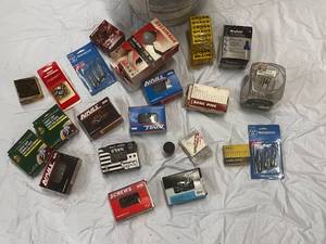 lot 97 image: Can full of Nails, Screws, Pins, Tape & More