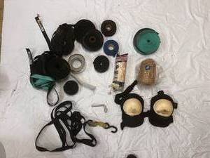 lot 100 image: Strapping, Rope, Knee Pads & More