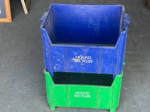lot 207 image: 2-Stacking RecyclingStorage Bins