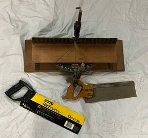 lot 3 image: Miter Box with 2 Miter Saws