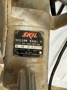 lot 12 image: 7 14  Super Duty Skil Saw Model 77