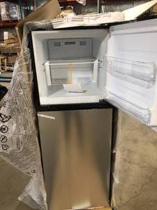 lot 43 image: Vissani 10.1 cu. ft. Top Freezer Refrigerator in Stainless Steel Slight Damage  Customer Returns See Pictures