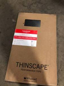 lot 4 image: THINSCAPE 4 ft. L x 25 in. D Engineered Composite Countertop in Black Amani with Satin Finish  Customer Returns See Pictures