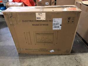 lot 16 image: 36 in. Ventless Electric Fireplace Insert in Black with Remote Control, 750-Watt1500-Watt     Customer Returns See Pictures