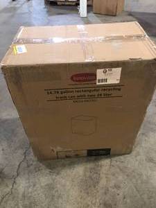 lot 22 image: Innovaze 11.9 Gal. and Two 1.6 Gal. Slim Step-On Metal Household Trash Can Set for Kitchen, Office, Bathroom, Stainless Steel    Customer Returns See Pictures