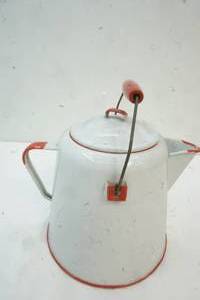 lot 30 image: Red & White Enamel Coffee Pot