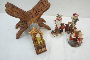 lot 36 image: Christmas Figures, Wooden Book Holder