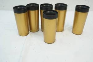 lot 50 image: 6 Vintage Plastic Two Toned Colored Drinking Cups