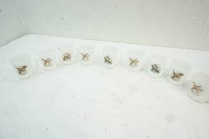 lot 89 image: 9 Fire-King Coffee Mugs All Birds Designs